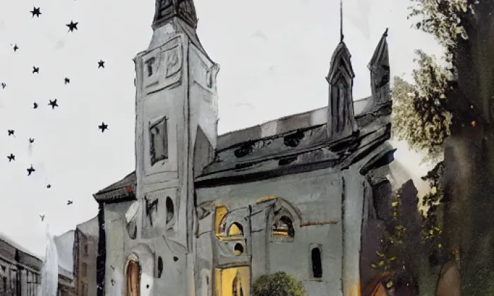 kostel svatého Jakuba Staršího (Cvrčovice) – noc