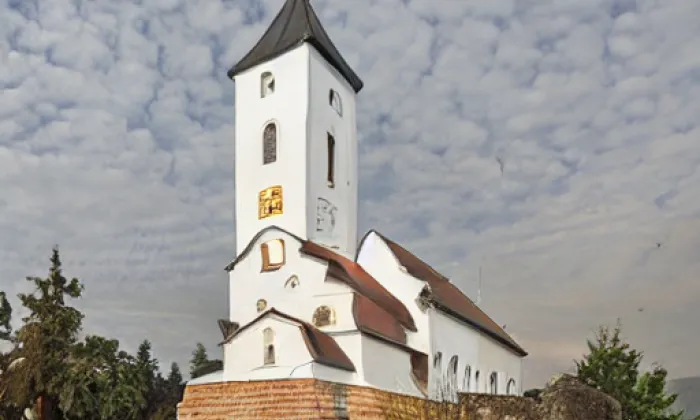 kostel svatého Jakuba Staršího (Nosislav) – akvarel