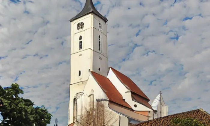 kostel svatého Jakuba Staršího (Nosislav) – noc