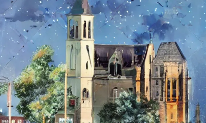 Kostel svatého Jakuba Staršího (Ovčáry) – noc