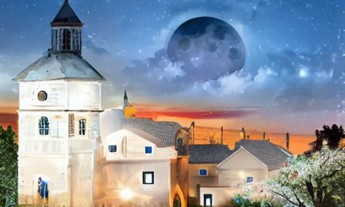 kostel svatého Jakuba Staršího (Rašov) – noc