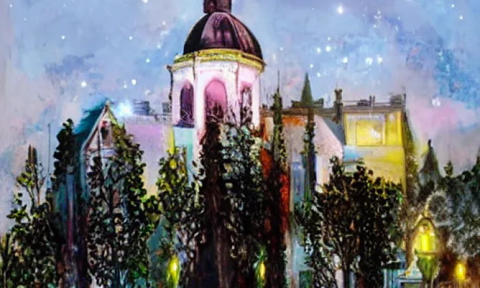 kostel svatého Jakuba Staršího (Stařeč) – noc