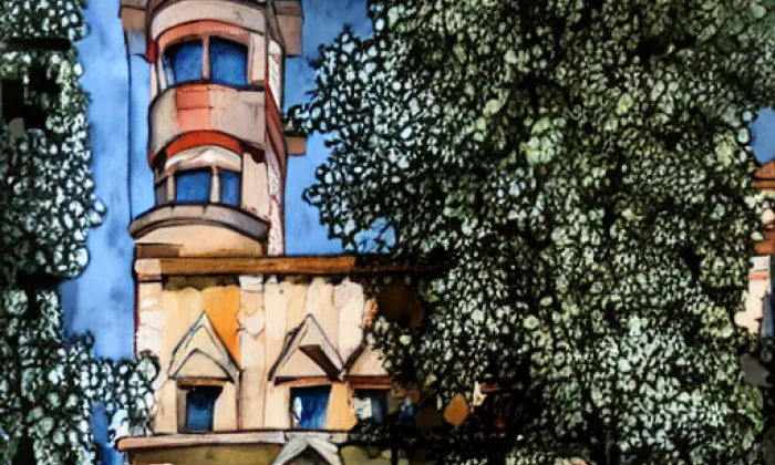 Kostel svatého Jakuba Staršího (Světec) – akvarel
