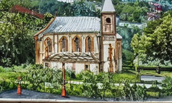 Kostel svatého Jakuba Většího (Železný Brod) – akvarel