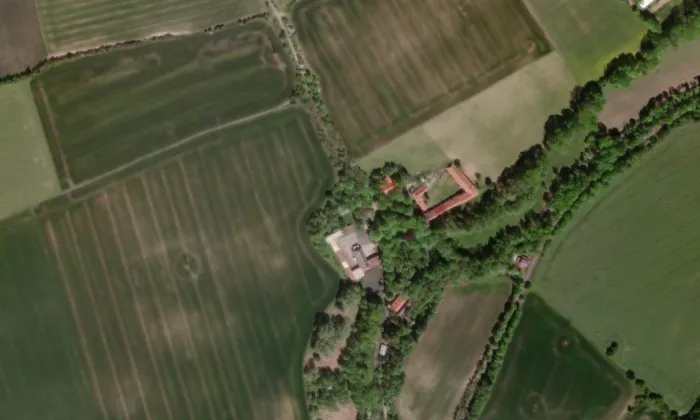 Kostel svatého Jakuba Většího (Otruby) – letecký pohled