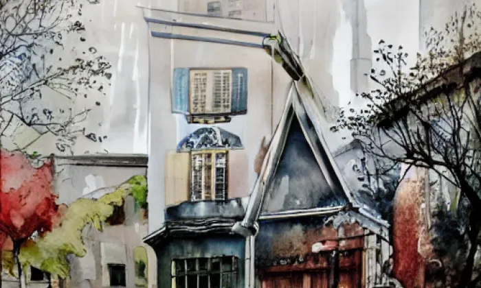 Kostel svatého Jakuba Většího (Praha-Zbraslav) – akvarel