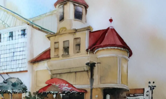 Kostel svatého Jakuba Většího (Vratěnín) – akvarel