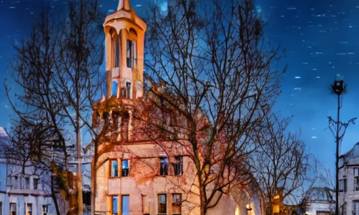 kostel svatého Jakuba Většího v Kunraticích – noc