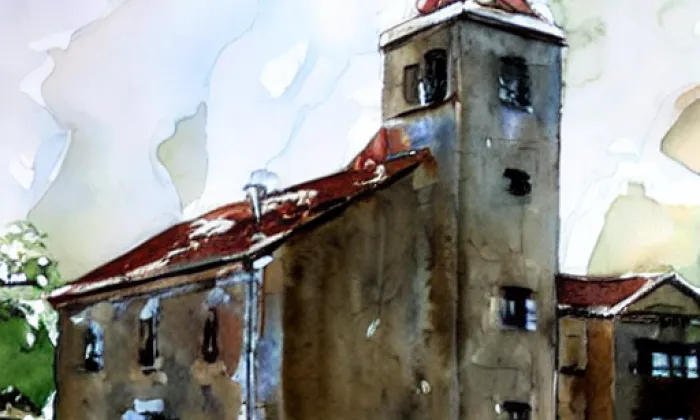 kostel svatého Jana Křtitele (Damníkov) – akvarel