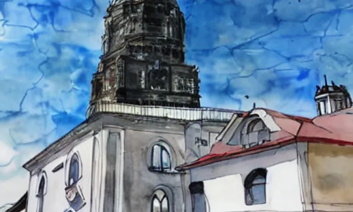 Kostel svatého Jana Křtitele (Frýdek) – akvarel