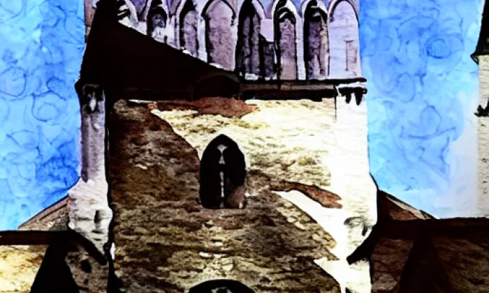 Kostel svatého Jana Křtitele (Horní Žďár) – akvarel