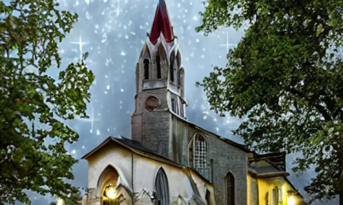 kostel svatého Jana Křtitele (Horní Cerekev) – noc