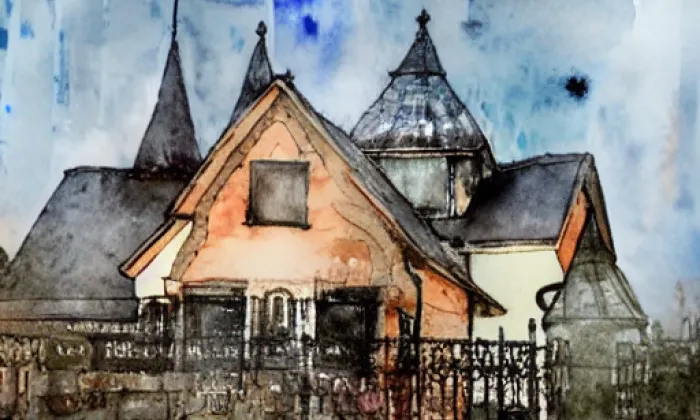 Kostel svatého Jana Křtitele (Rtyně v Podkrkonoší) – akvarel