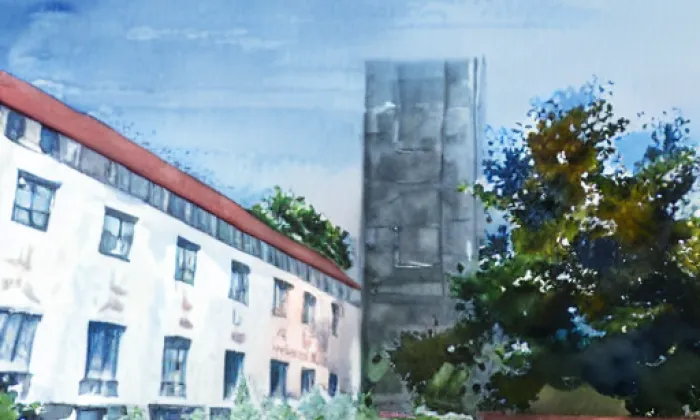 Kostel svatého Jana Křtitele (Ryžoviště) – akvarel