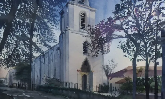 Kostel svatého Jana Křtitele (Střížov) – akvarel