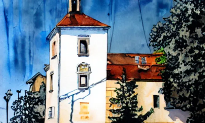 kostel svatého Jana Křtitele (Tuněchody) – akvarel