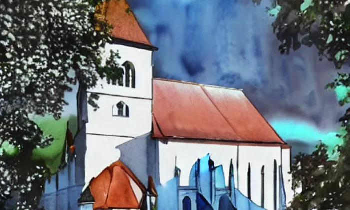 kostel svatého Jana Křtitele (Uhřice) – akvarel