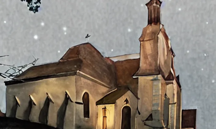 Kostel svatého Jana Křtitele (Vřeskovice) – noc