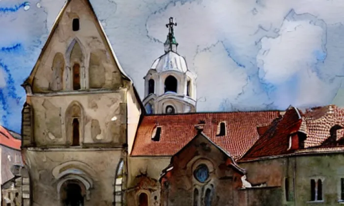 Kostel svatého Jana Křtitele (Znojmo) – akvarel