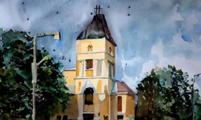 kostel svatého Jana Křtitele a svatého Jana Evangelisty (Bystrc) – akvarel