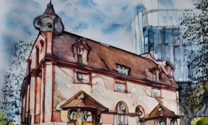 Kostel svatého Jana Nepomuckého (Jetřichovice) – akvarel