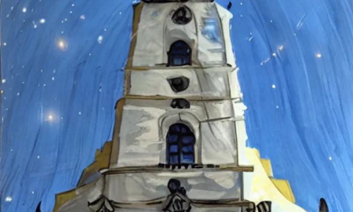 Kostel svatého Jiří (Dobrá) – noc
