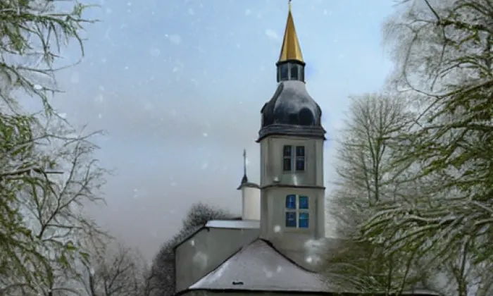 Kostel svatého Jiří (Doubravka) – winter