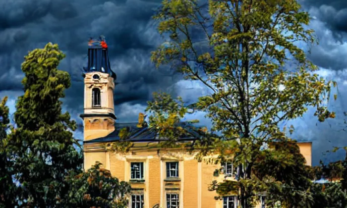 Kostel svatého Jiří (Hloubětín) – autumn