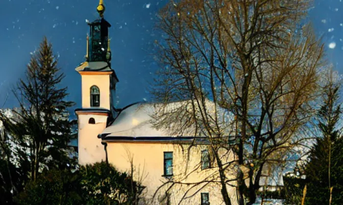 Kostel svatého Jiří (Hloubětín) – winter
