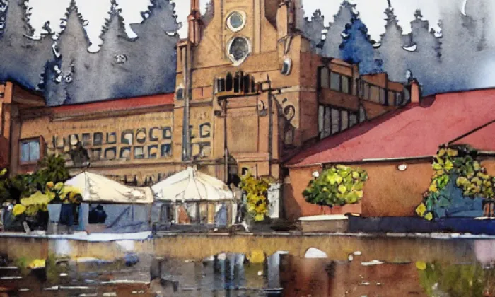 Kostel svatého Jiří (Jenišovice) – akvarel