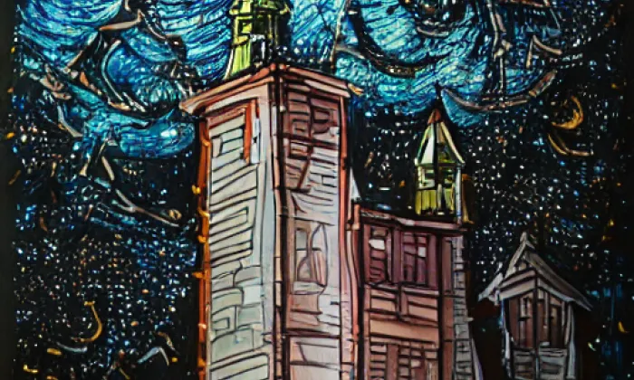 Kostel svatého Jiří (Jevany) – noc