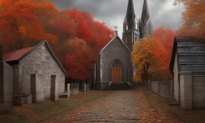 Kostel svatého Jiří (Libina) – autumn
