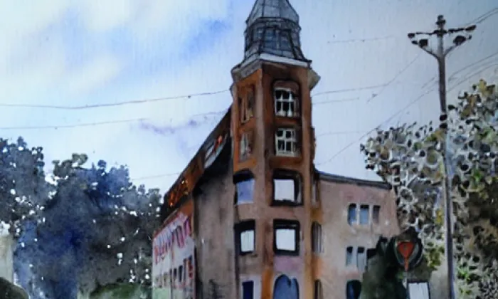 Kostel svatého Jiří (Lubnice) – akvarel