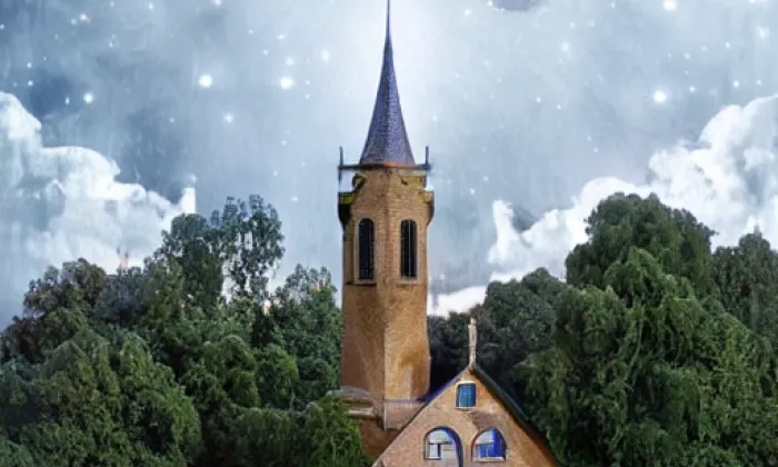 Kostel svatého Jiří (Luková) – noc