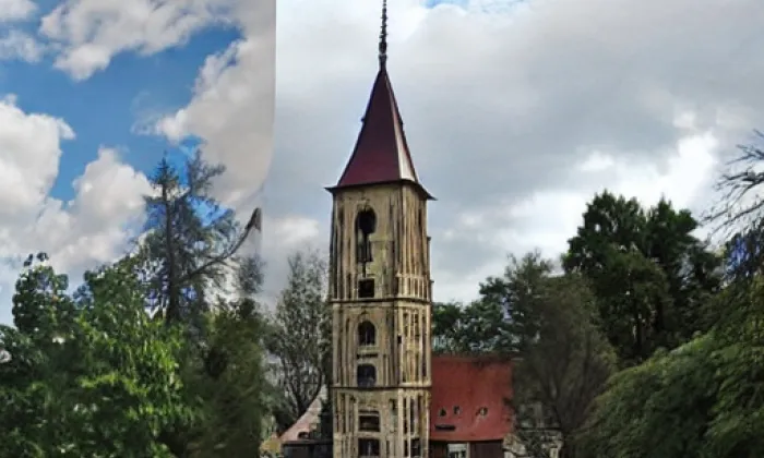 Kostel svatého Jiří (Luková) – jaro