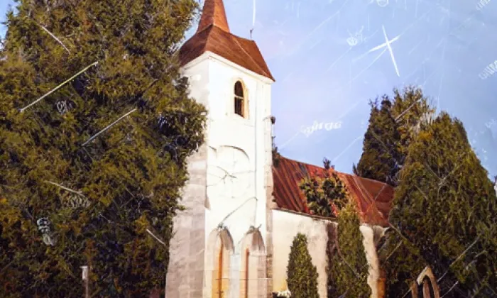 kostel svatého Jiří (Olší) – noc
