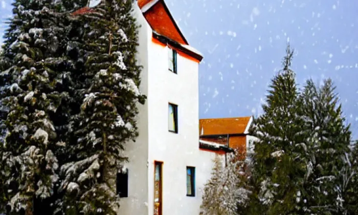 kostel svatého Jiří (Olší) – winter