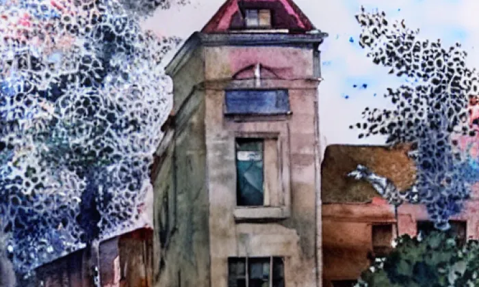 Kostel svatého Jiří (Soběchleby) – akvarel