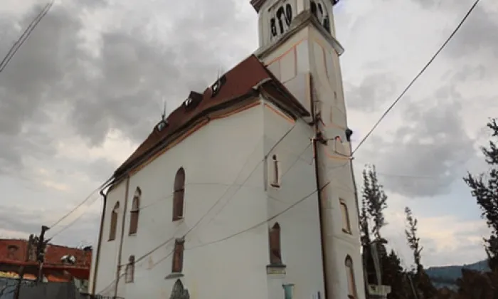 kostel Svatého Jiří (Třebom) – noc