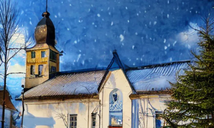 Kostel svatého Jiří v Chřibské – winter