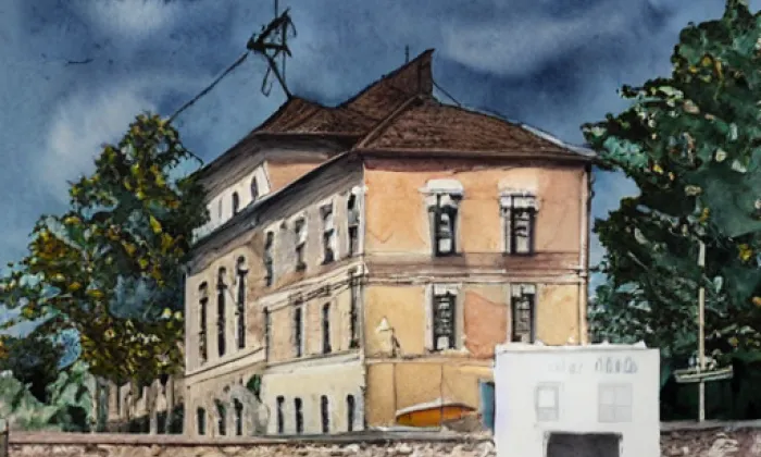 Kostel svatého Jiljí (Bezděz) – akvarel
