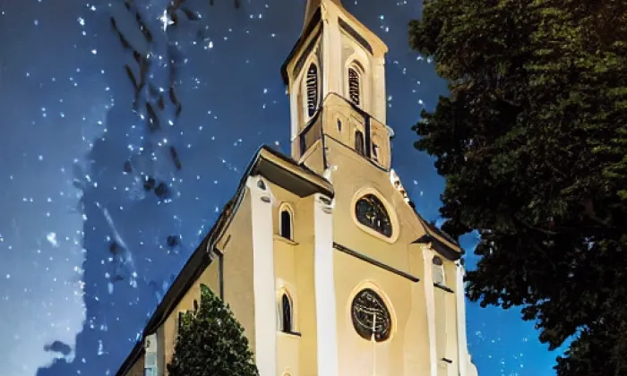 kostel svatého Jiljí (Bohuňov) – noc