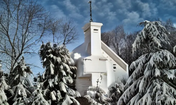kostel svatého Jiljí (Domanín) – winter