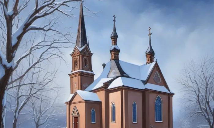 kostel svatého Jiljí (Kobeřice u Brna) – winter