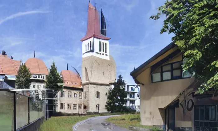 Kostel svatého Jiljí (Vinařice) – akvarel