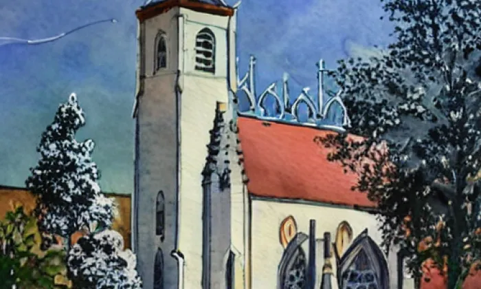 kostel svatého Jiljí (Zbraslav) – akvarel