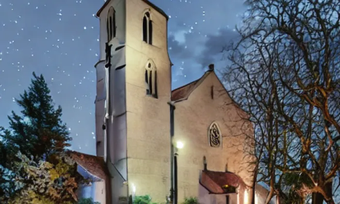 kostel svatého Jiljí (Zbraslav) – noc
