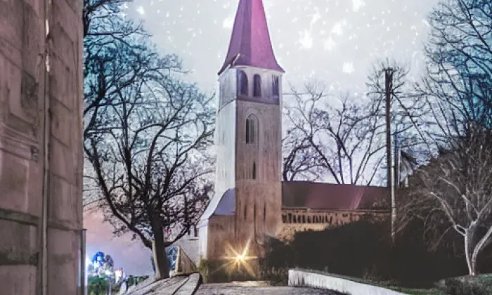 Kostel svatého Josefa (Krásná Lípa) – noc