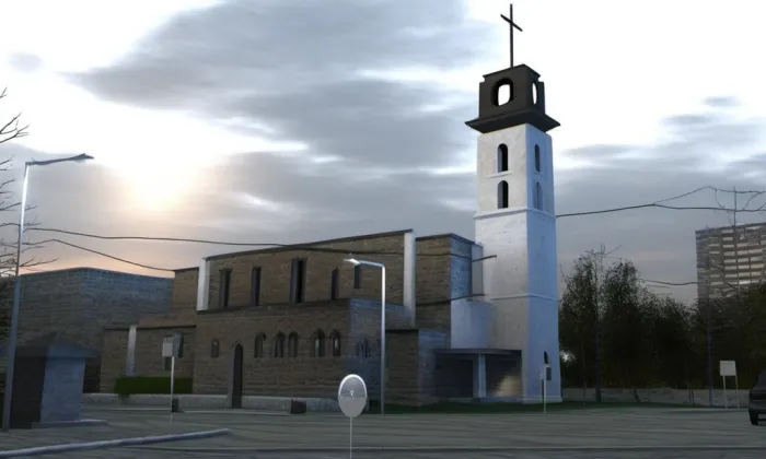 Kostel svatého Josefa (Moravská Ostrava) – noc