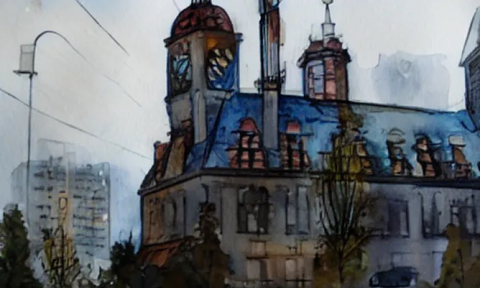 Kostel svatého Josefa (Palonín) – akvarel